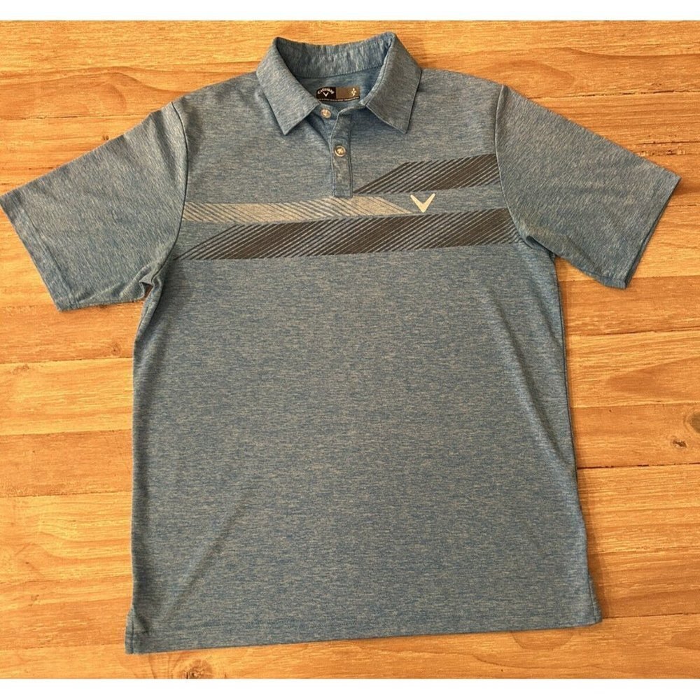 Callaway Polo Shirt Mens Small Golf Casual Short Sleeve Heather Blue
